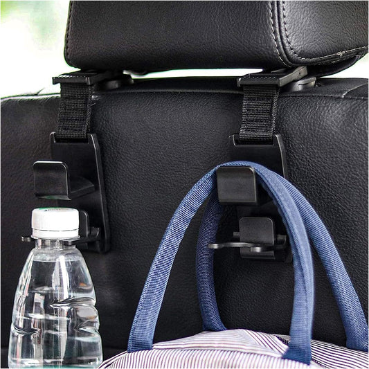 2 PCS Car Seat Headrest Hook, Strong Vehicle Headrest Hook Backseat Hanging Storage Holder, Auto Backseat Hanger Storage Organizer for Handbags Coats Purses Grocery Bags