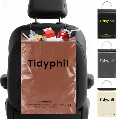 50 Bags Hanging Car Trash Bags Disposable, 2 Gallon Car Garbage Bags. Gray