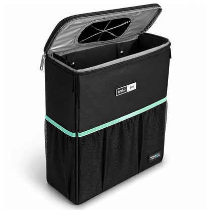 RoadBin Car Trash Can - Slim 4" 2.5 Gallon Hanging Car Garbage Can, Stays Upright, Leakproof and Odor-Sealing Trash Bin for Clean, Clutter-Free Trucks, SUVs and Vans - Designed in the USA