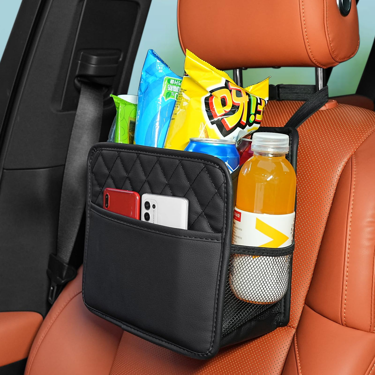 FrgKbTm Car Seat Back Hanging Bag Car Document Holder Multi-Pocket Bottle Bag Storage Box Organizer Travel Tidy Pouch Pocket Kids