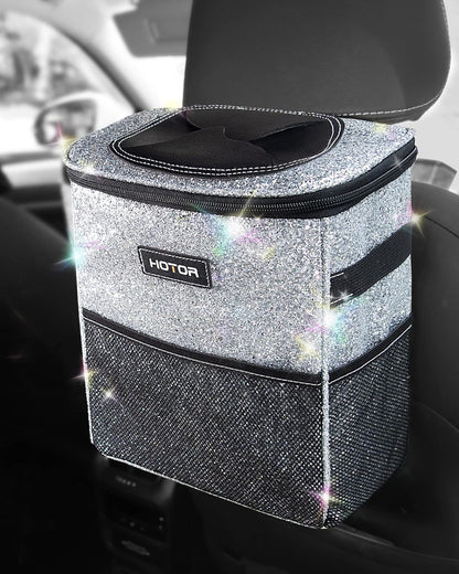 HOTOR Car Trash Can, Leakproof Car Organizer, 3-Gallon, Black