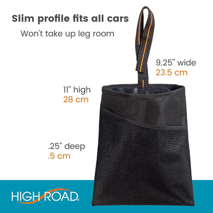 High Road Small Car Trash Bag with Waterproof Liner and Storage Pocket