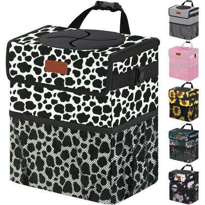 Vankor Car Trash Can with Lid Leak Proof Car Accessories for Women