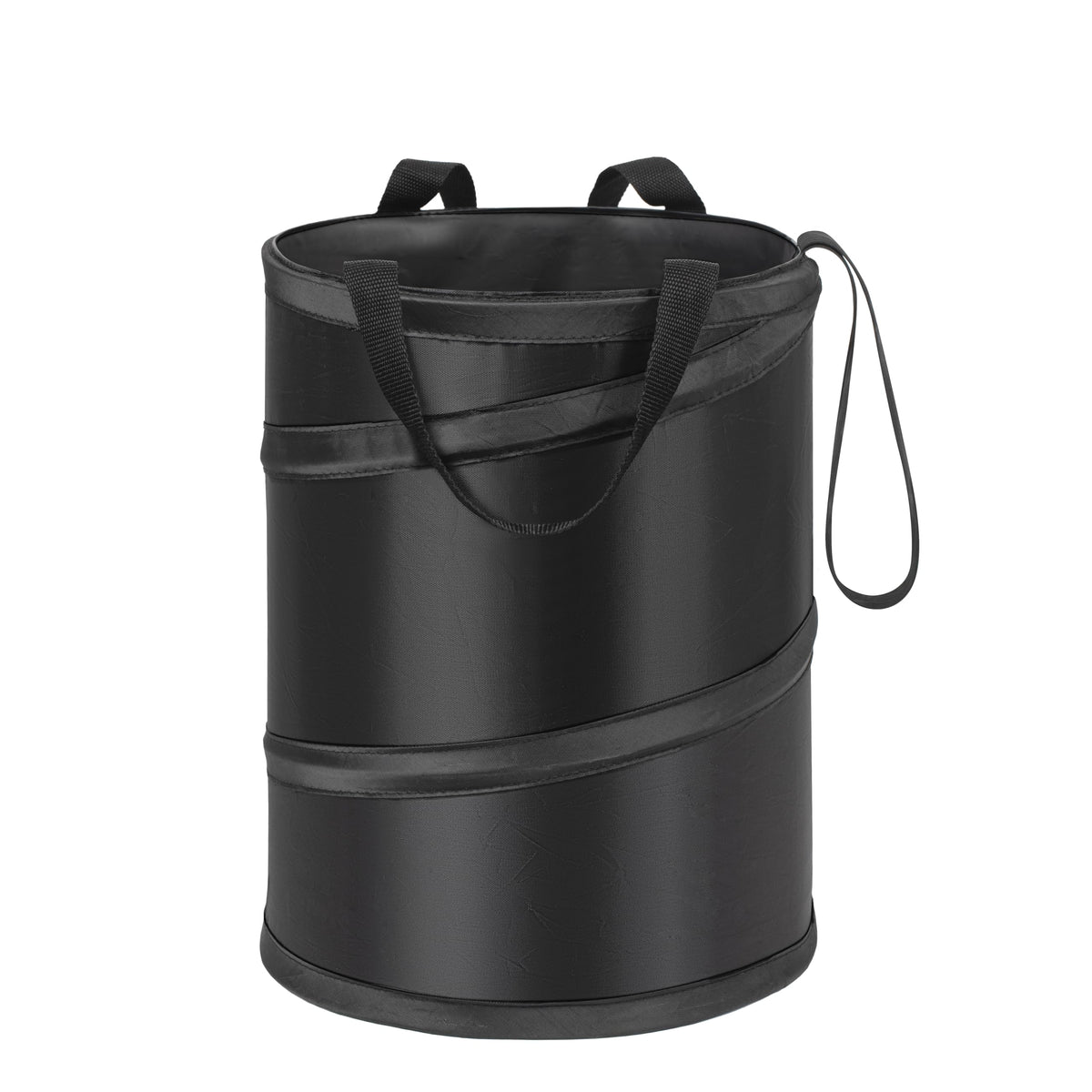 Ginsco 2 Gallons New Leakproof Car Trash Can, Compact Trash Can Pop-up Collapsible Hanging Car Trash Bin with Hook and Loop, Waterproof PEVA Liner Open-Top Garbage Can for Cars Home Office