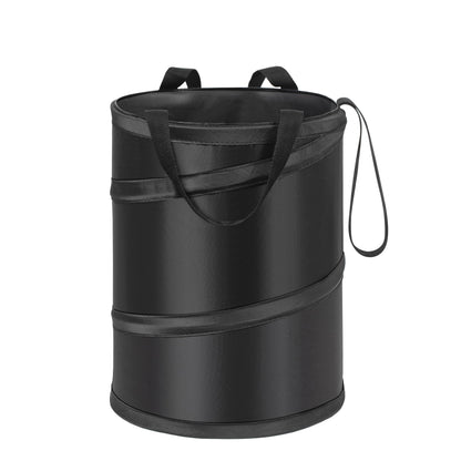 Ginsco 2 Gallons New Leakproof Car Trash Can, Compact Trash Can Pop-up Collapsible Hanging Car Trash Bin with Hook and Loop, Waterproof PEVA Liner Open-Top Garbage Can for Cars Home Office
