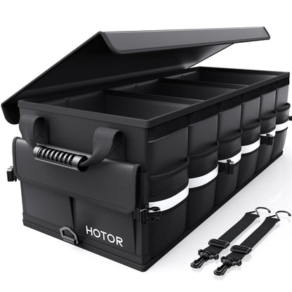 HOTOR Car Trunk Organizer - Foldable Car Storage for SUV, 2 Compartments