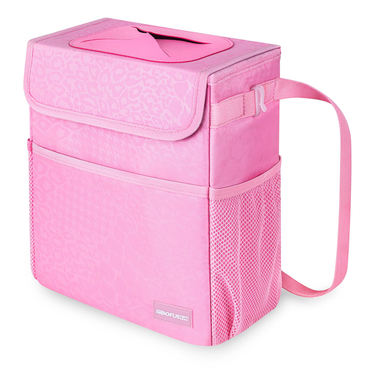 SIBOFUEGO Cute Car Trash Can with Lid, Collapsible, Leak-Proof, 2 Gallon