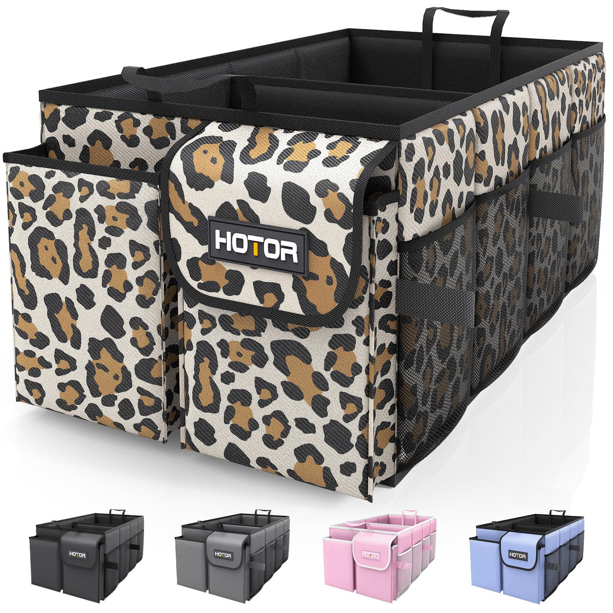 HOTOR Trunk Organizer - Foldable Car Organizer for SUVs & Sedans Storage