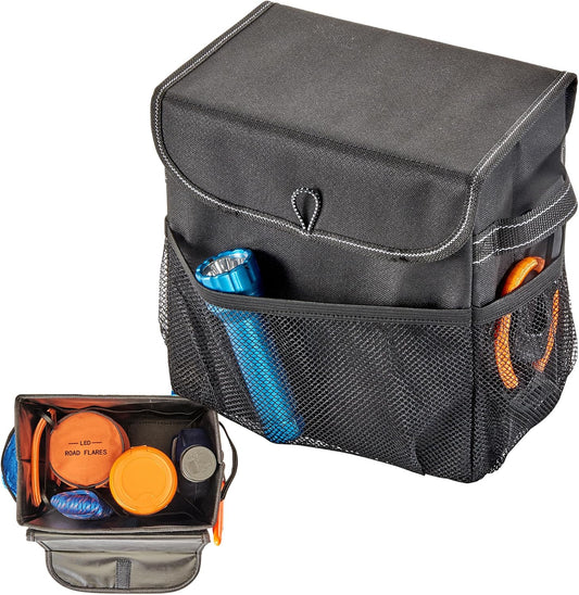 Carganizer Small Car Storage Bin with Lid for Trunk, Front Seat or Backseat