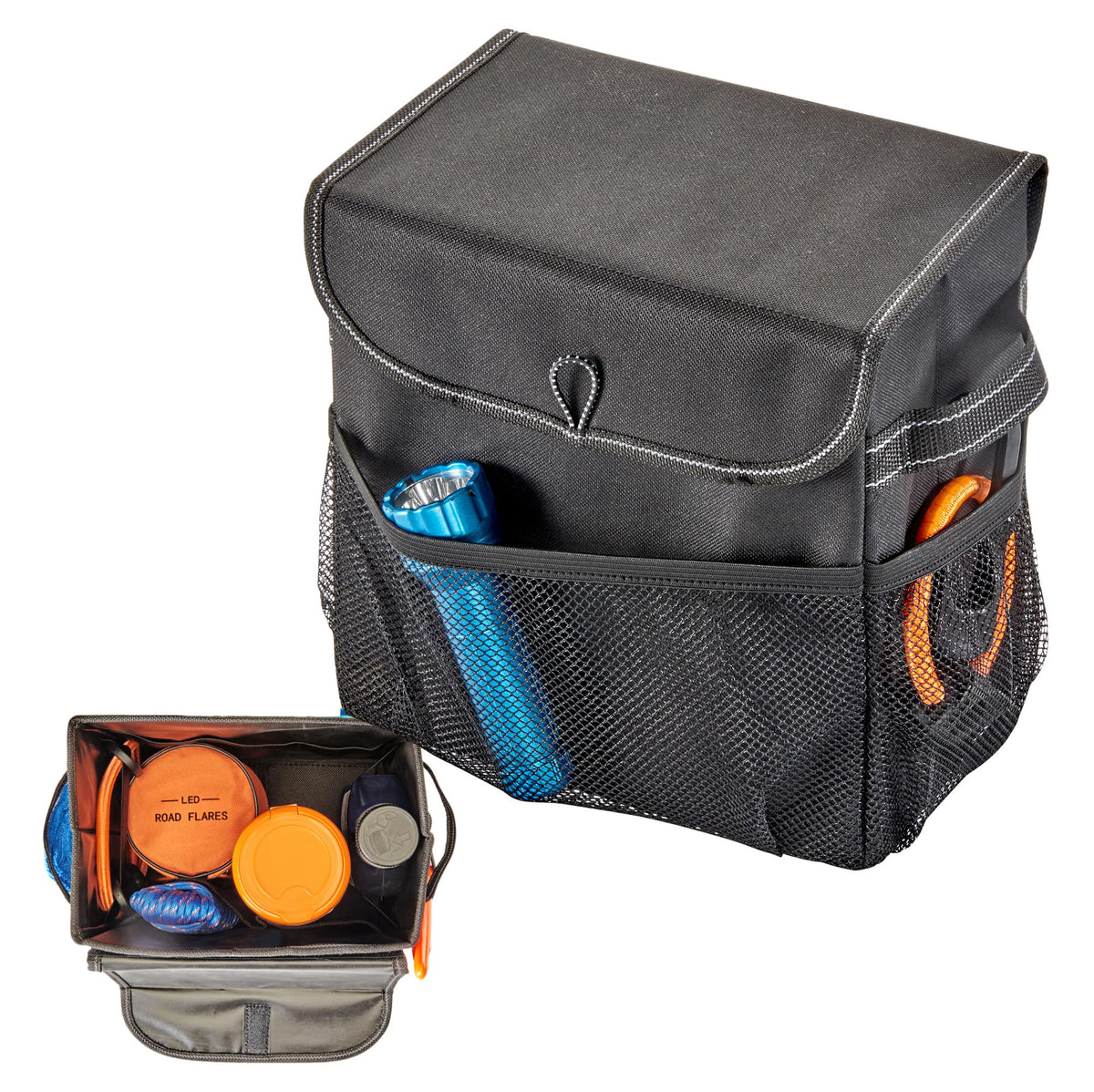 Carganizer Car Storage Bin with Lid for Front Seat, Back Seat or Trunk