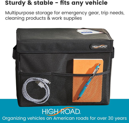 Carganizer Car Storage Bin with Lid for Front Seat, Back Seat or Trunk