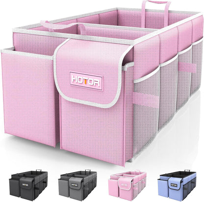 HOTOR Trunk Organizer - Foldable Car Organizer for SUVs & Sedans Storage