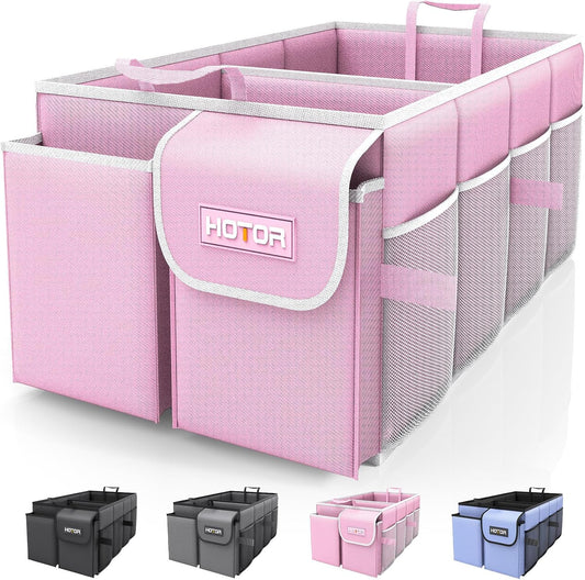 HOTOR Trunk Organizer - Foldable Car Organizer for SUVs & Sedans Storage