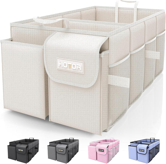 HOTOR Trunk Organizer - Foldable Car Organizer for SUVs & Sedans Storage
