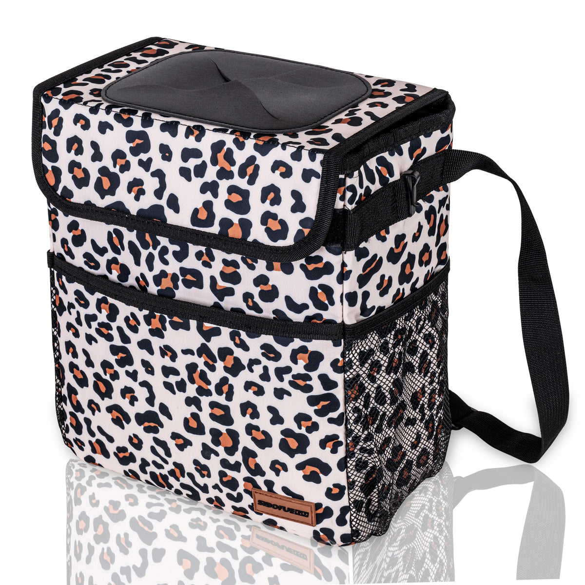 SIBOFUEGO Cute Car Trash Can with Lid, Collapsible, Leak-Proof, 2 Gallon