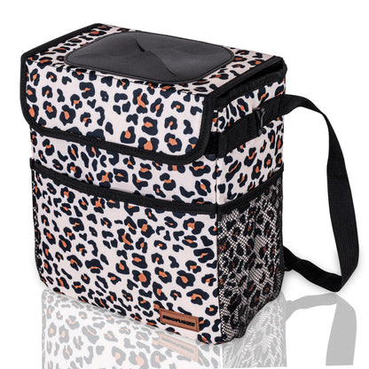 SIBOFUEGO Cute Car Trash Can with Lid, Collapsible, Leak-Proof, 2 Gallon
