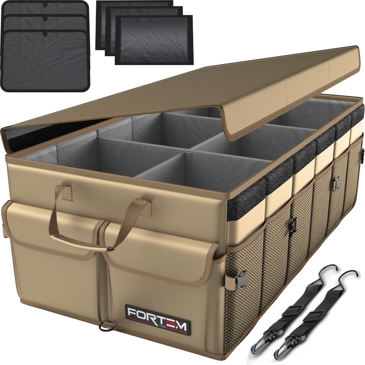 FORTEM Trunk Organizer - Foldable Car Organizer & Storage for SUVs & Trucks