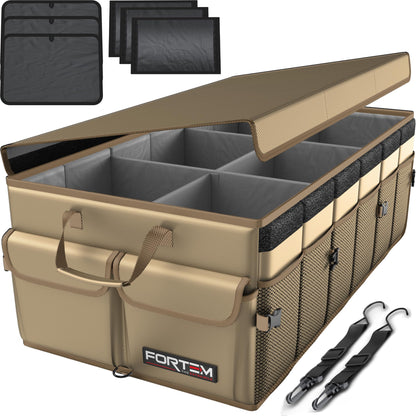 FORTEM Trunk Organizer - Foldable Car Organizer & Storage for SUVs & Trucks