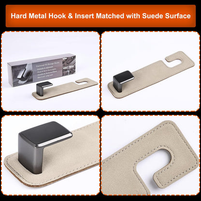 Heavy-Duty Car Headrest Hooks Holds 44lb Suede & Metal Hangers for Bags