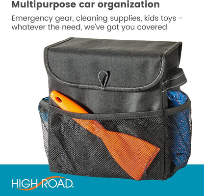 Carganizer Small Car Storage Bin with Lid for Trunk, Front Seat or Backseat