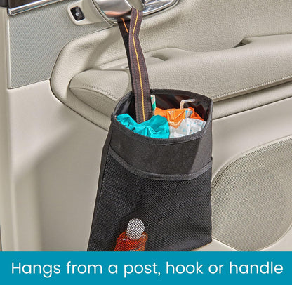 High Road Small Car Trash Bag with Waterproof Liner and Storage Pocket