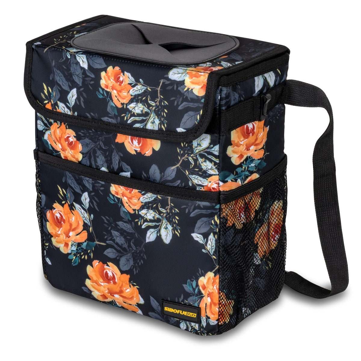 SIBOFUEGO Cute Car Trash Can with Lid, Collapsible, Leak-Proof, 2 Gallon