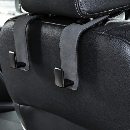 Heavy-Duty Car Headrest Hooks Holds 44lb Suede & Metal Hangers for Bags