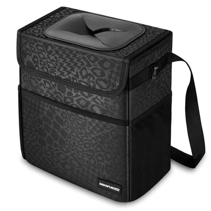 SIBOFUEGO Cute Car Trash Can with Lid, Collapsible, Leak-Proof, 2 Gallon