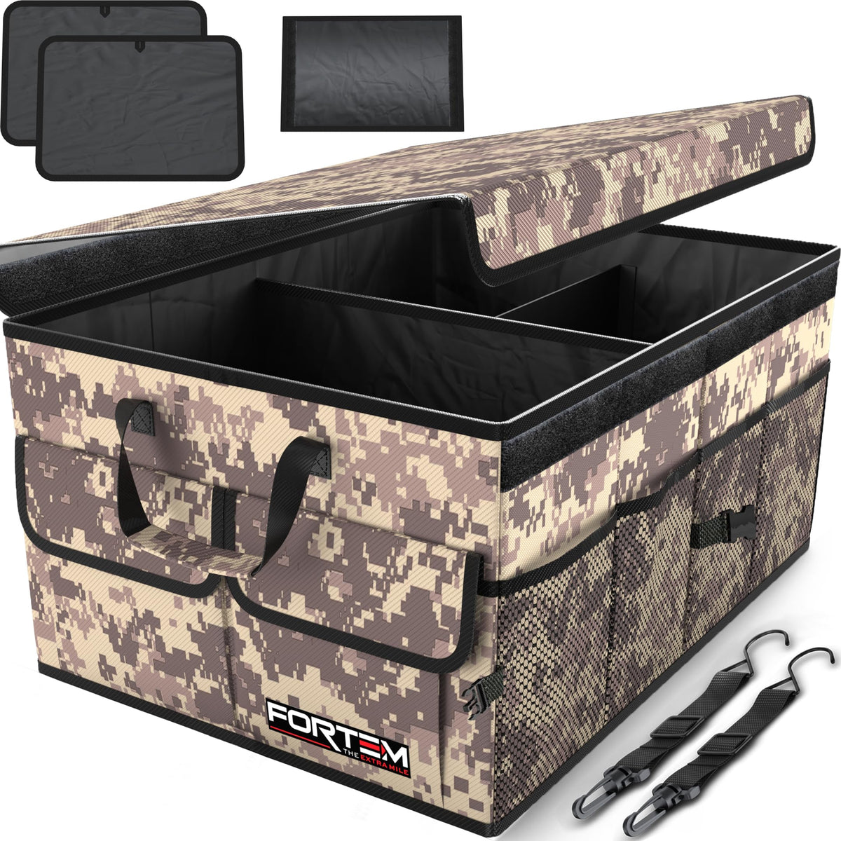 FORTEM Trunk Organizer - Foldable Car Organizer & Storage for SUVs & Trucks